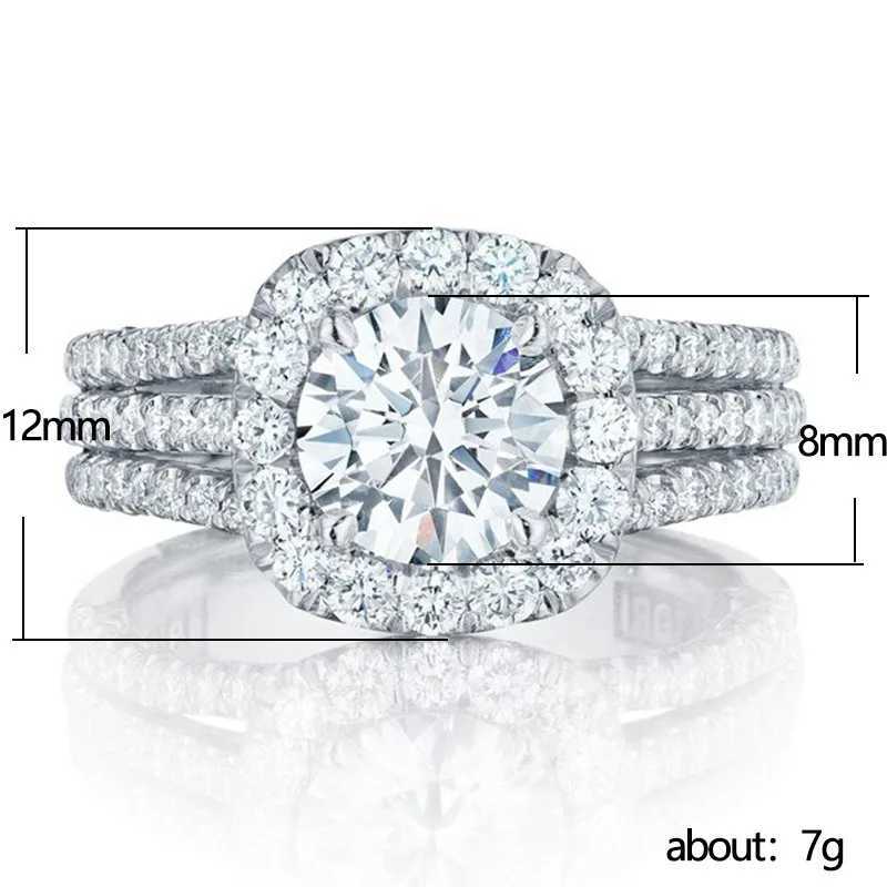 Luxury classic 925 sterling silver square moissanite ring as a jewelry gift for womens engagement parties W250109