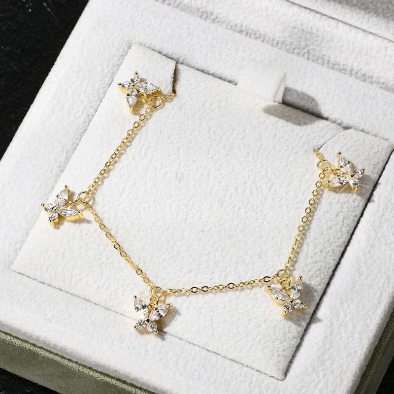 IOGOU Butterfly Choker Necklace Gift Engagement Wedding Jewelry 925 Sterling Silver Simulated Diamond Pendant for Women 250109