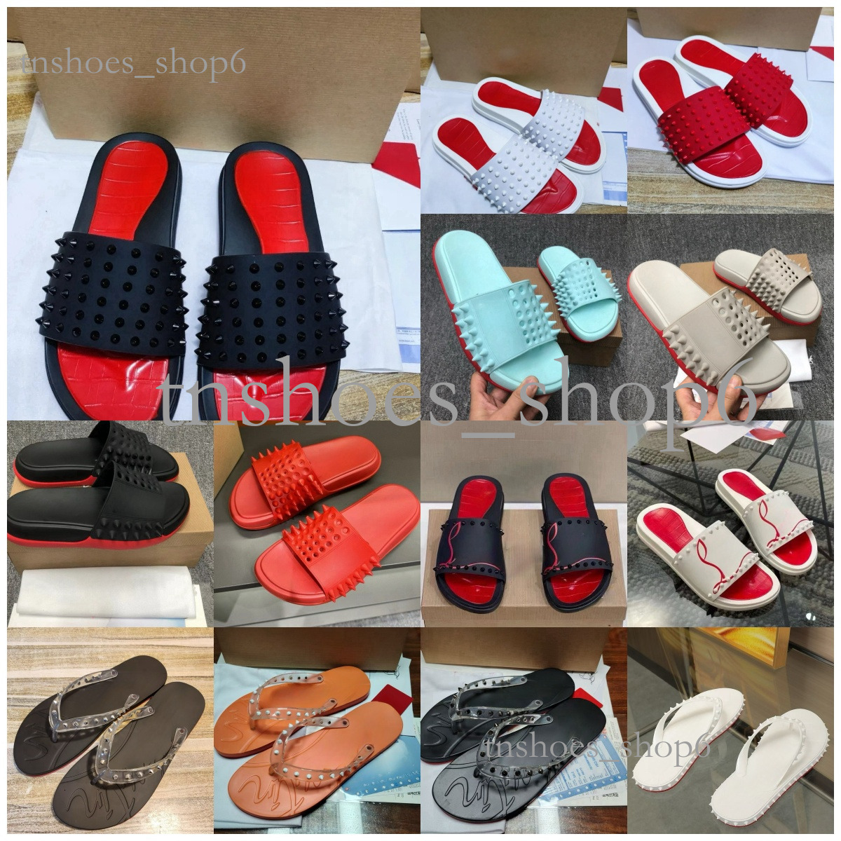 Red sole slipper summer 2025 new willow nail classic wear beach fashion flip-flopsl designer slides Doodle letter slippers