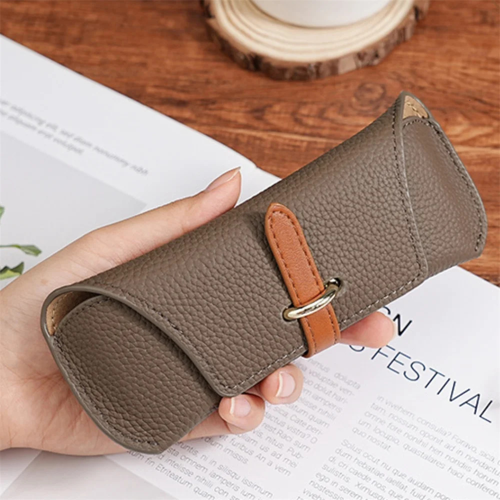 KLASSNUM y Leather Reading Glasses Bags Woman MEn Portable Protective Travel Sunglasses Case Fashion Eyewear Protector 250109