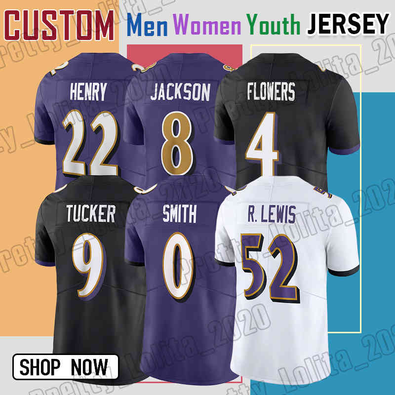 4 Zay Flowers Football Jersey Lamar Jackson Derrick Henry Justin Tucker Ray Lewis Nate Wiggins Tony Siragusa 31 Jamal 80 Isaiah Likely 64 Tyler Linderbaum David Ojabo