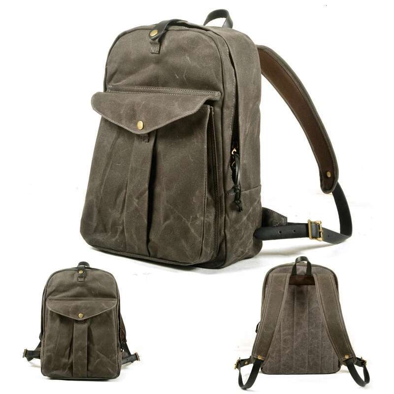 Men Daypacks Vintage Canvas Travel Leather School Bag Casual Fashion Waterproof Outdoor Bag Women Backpack Mochilas