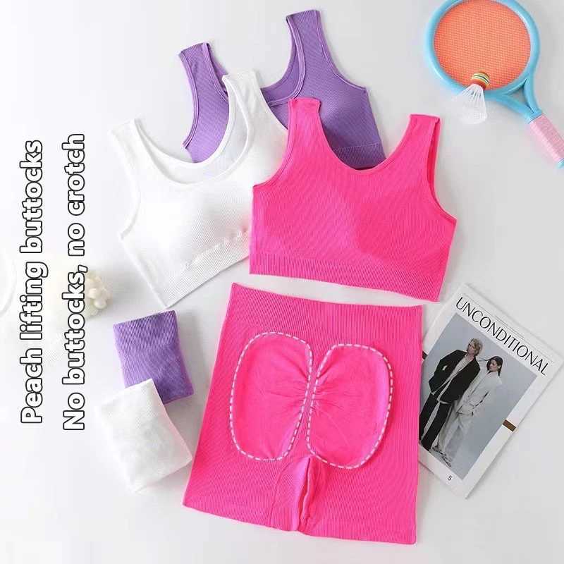 2PCS Women Yoga Set Gym Set Sexy Bra Seamless Sports Shorts Workout Running Clothing Gym Wear Athletic Sport SuitXJ250109