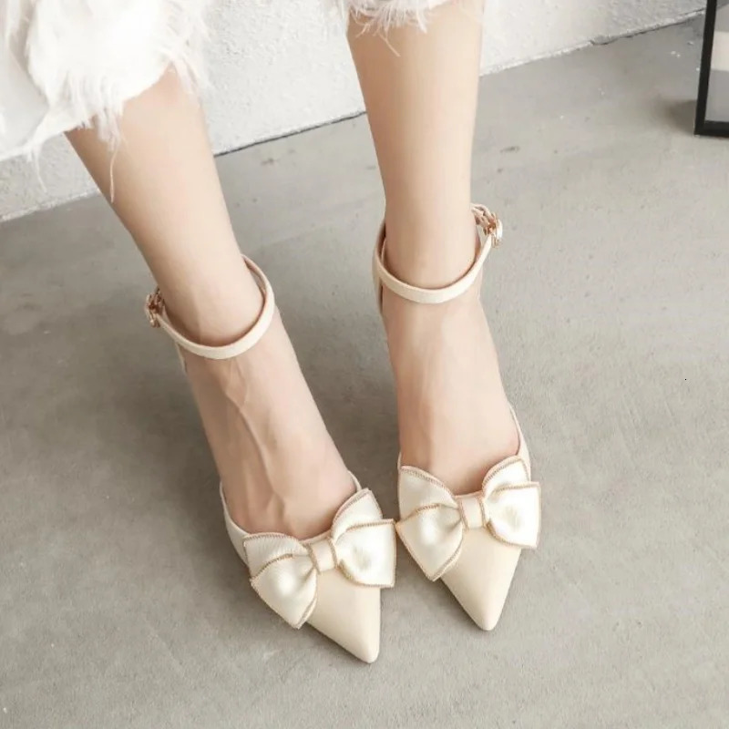 Spring/Summer Fashion Solid Color Sexy Lady Catwalk Comfortable High Heels Bow Elegant Casual Party Womens Shoes Zapatos Mujer 250106