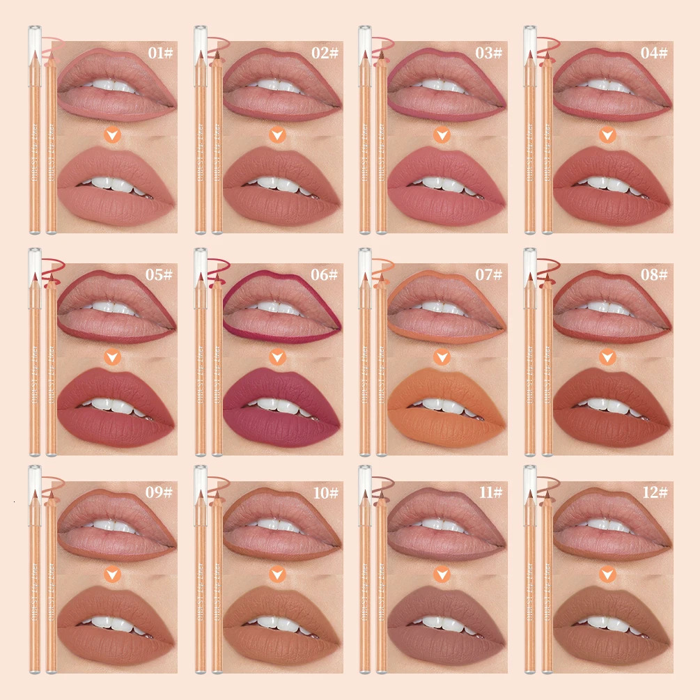 QI Lip Liner Pencil Contour Matte Lipstick Pens Smudge Proof Silky Lipliner Not Easy Fade Lip Outline Sculpt Lips Makeup Set 250108