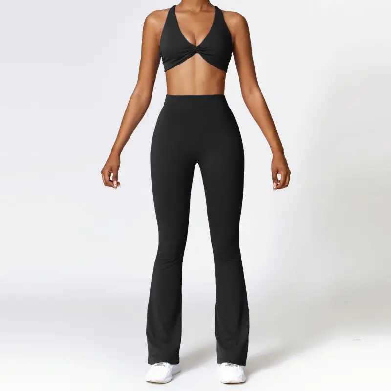 Sexy Cross Bra Back-v Sport Yoga Set Two Piece Workout Clothes for Women Quick Dry Outfit Fitness Gym Set Workout Set TracksuitXJ250109