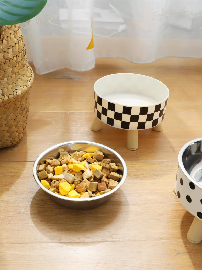 189032 Stainless steel cat bowl, wear-resistant, antibacterial, easy to rinse, no dirt accumulation after long-term use