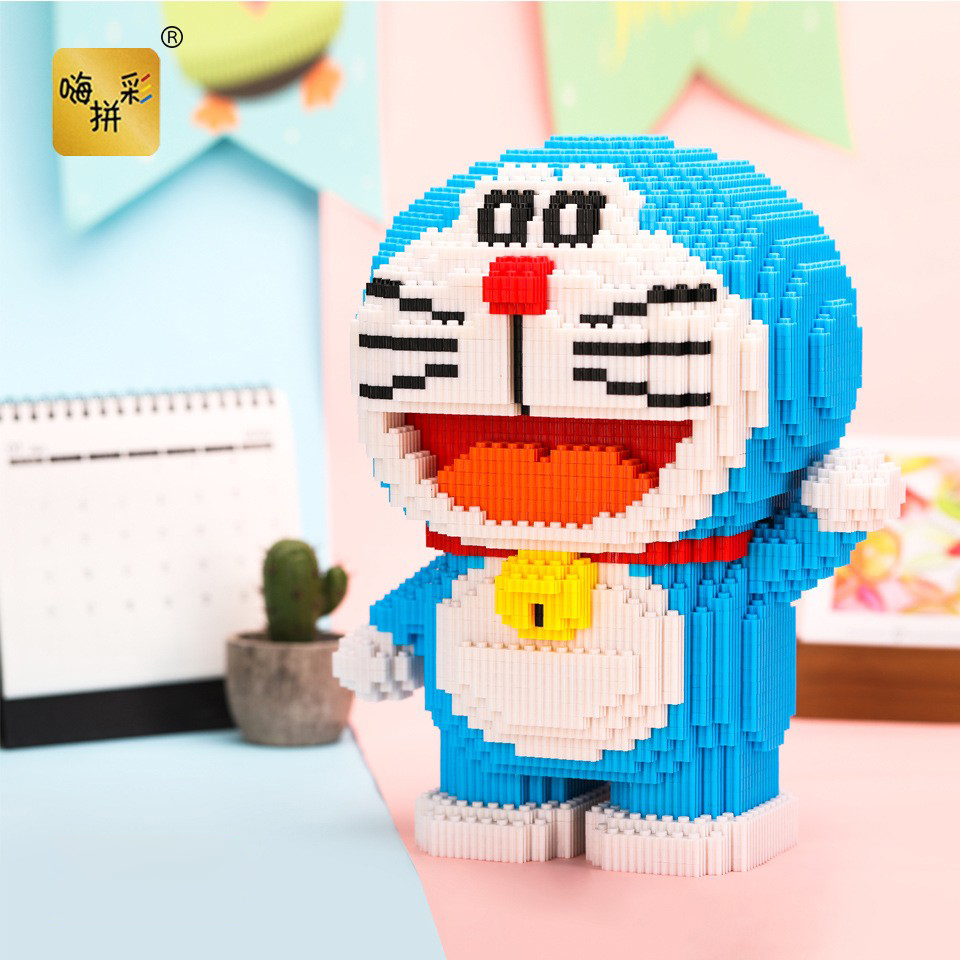 30cm high Hi Caipin genuine licensed doraemon net red with the same model educational adult toys particles building blocks