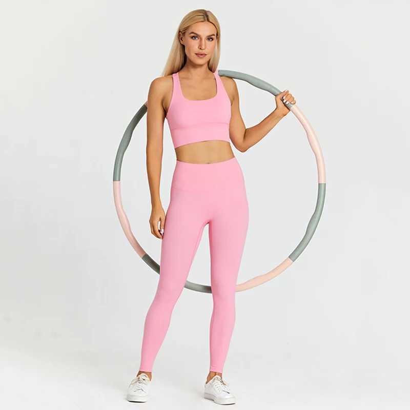 ABS LOLI Brushed Naked Feel Yoga Set Active Wear Women Outfit 2 Piece High Waist Gym Leggings Padded Sports Bra Fitness ClothingXJ250109