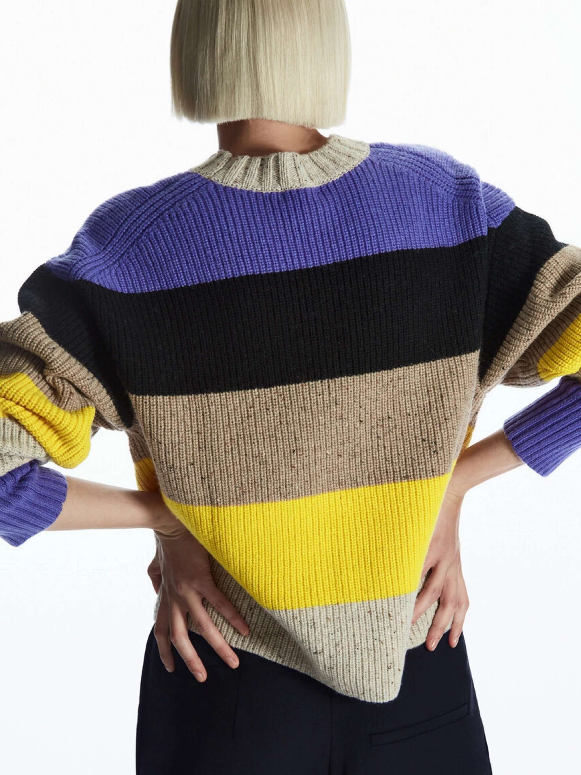 Ethereal 2023 Winter New Style Of Women's Casual Standard Version Thread Knit Colour Match Wool Blend Sweater
