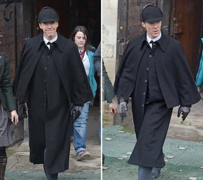 European and American mens long loose woollen coats cloaks capes wool 250106