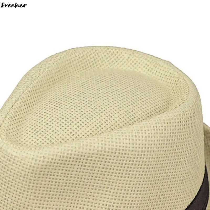 Boys Beach Jazz Hat Wedding Party Dress Up Straw Weaving Panama Childrens Summer Flat Brim Fe Hat Chapeau with Ribbon 2024 X250109