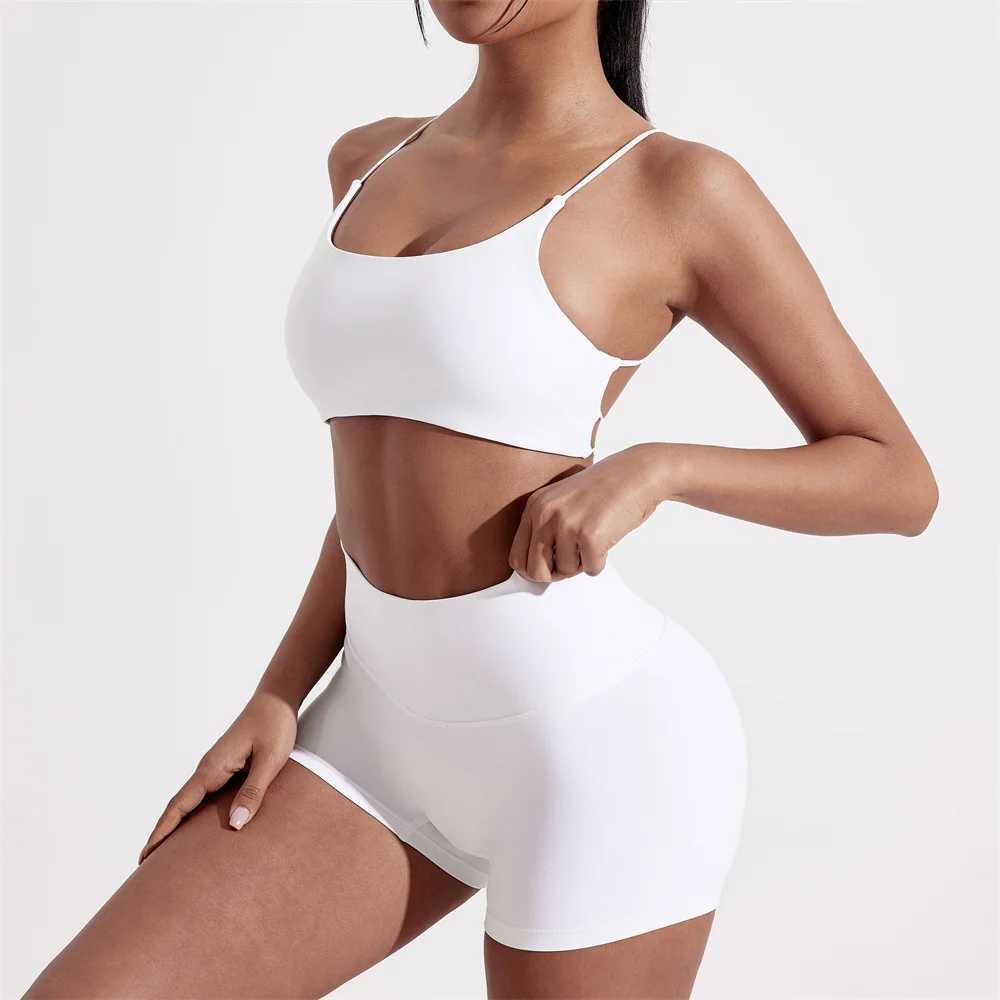 Solid Color Gym Yoga Set Women Yoga Set 2 Piece Workout Tracksuit Fitness Suit High Waist Legging Cross Back sports Bra athleticXJ250109