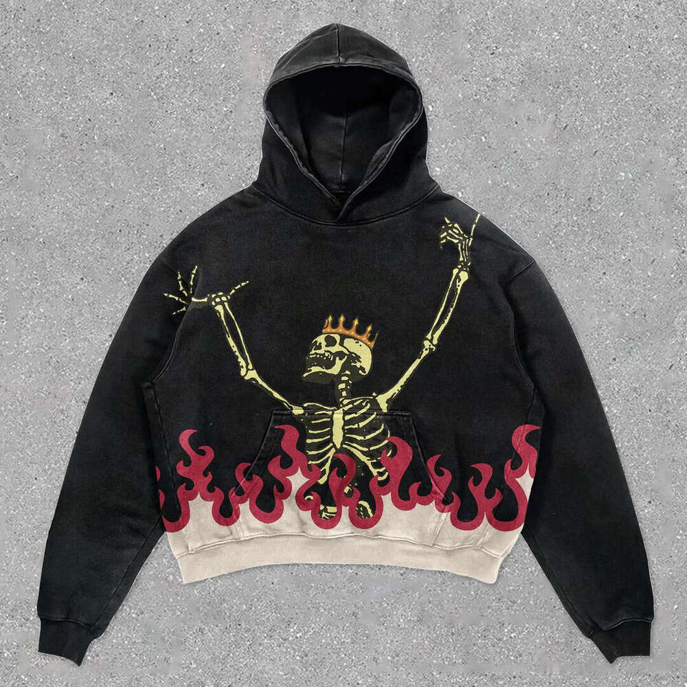 3D Printed Skull Graphic Hoodie for Men and Women in Spring and Autumn