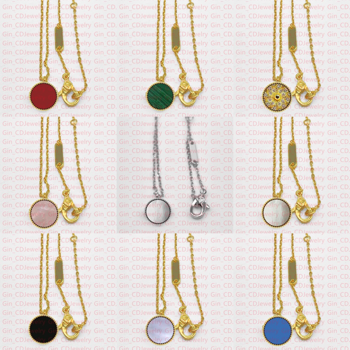 9MM Mini Fashion Classic Lucky Four Leaf Clover Necklace Pendant 18K Gold Plated White Gold Women Girls Valentine's Day Mother's Day Engagement Jewelry