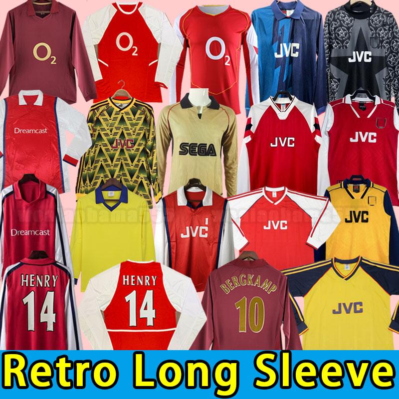 Long sleeve 2000 2001 2002 Retro Arsneal SOCCER JERSEY HOME arsen HENRY REYES Retro BERGKAMP Persie Fabregas 88 90 91 92 93 95 SOCCER JERSEY