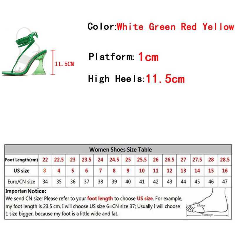 Size 35-42 Sexy Strange Style Transparent High Heels Gladiator Sandals Women Summer Fashion Open Toe Lace-Up Clear Shoes 250110