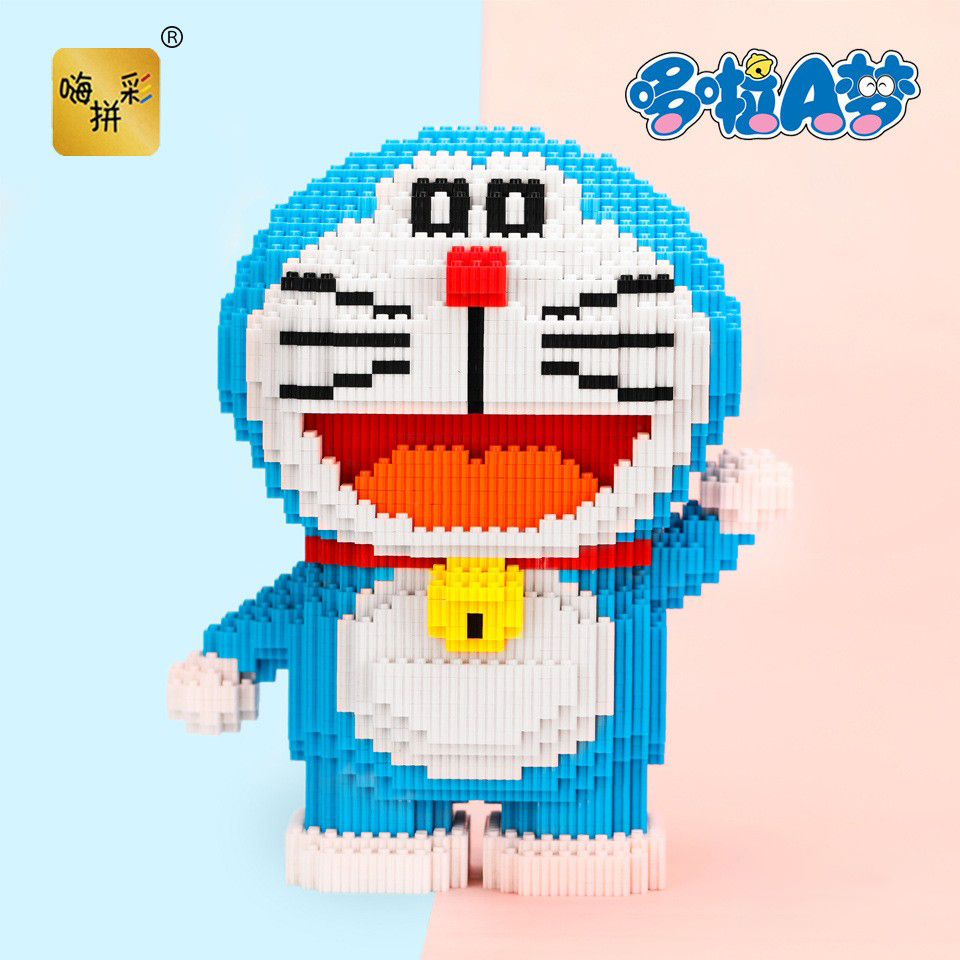 30cm high Hi Caipin genuine licensed doraemon net red with the same model educational adult toys particles building blocks
