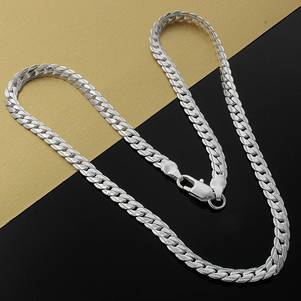 18K Gold Silver Plated Stainless Steel Long 35mm 6MM Flexible Flat Snake Chain Necklace for Women and Men Drop 250109