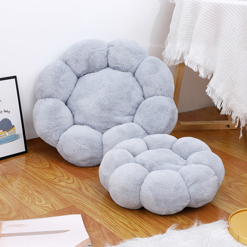 Rabbit down flower pet kennel cat sleeping warm nest non-slip dog sleeping mat winter plush litter