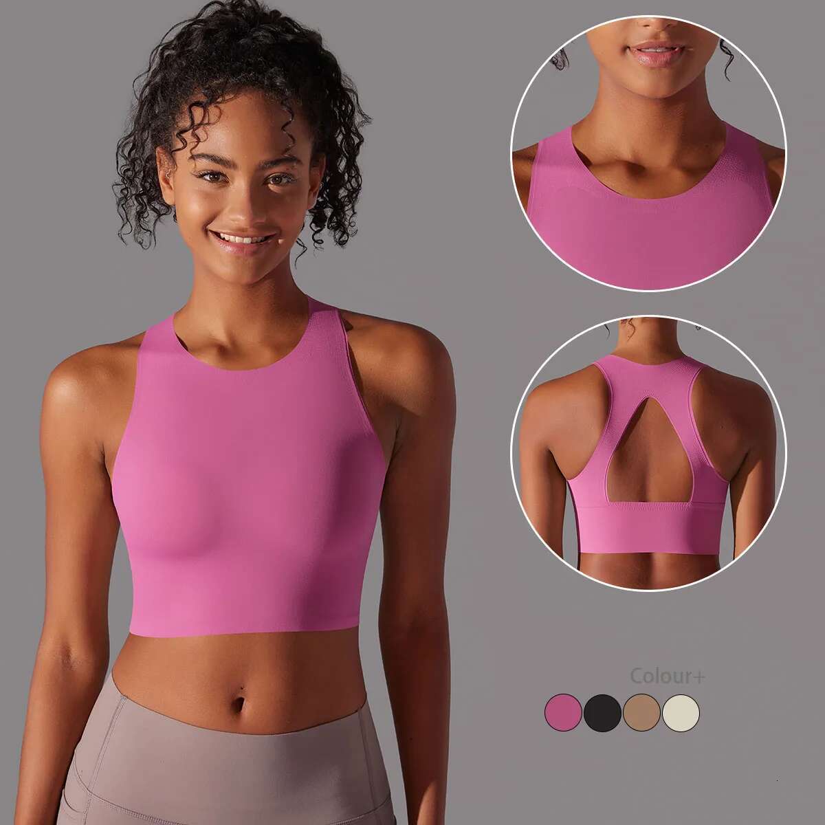 Yoga Gym Push Up Shockproof High Intensity Pilates Clothes Women Backless Quick Drying Cycg Fiess Bra