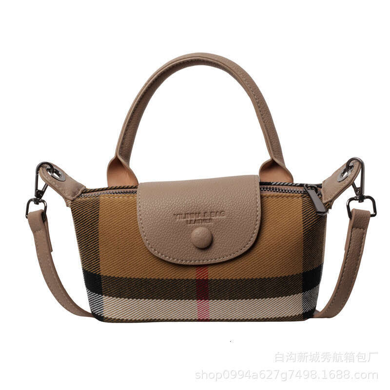 Women's Bags handbag European and American Fashion Women's New Check Pattern Dumpg Handheld Crossbody Bag
