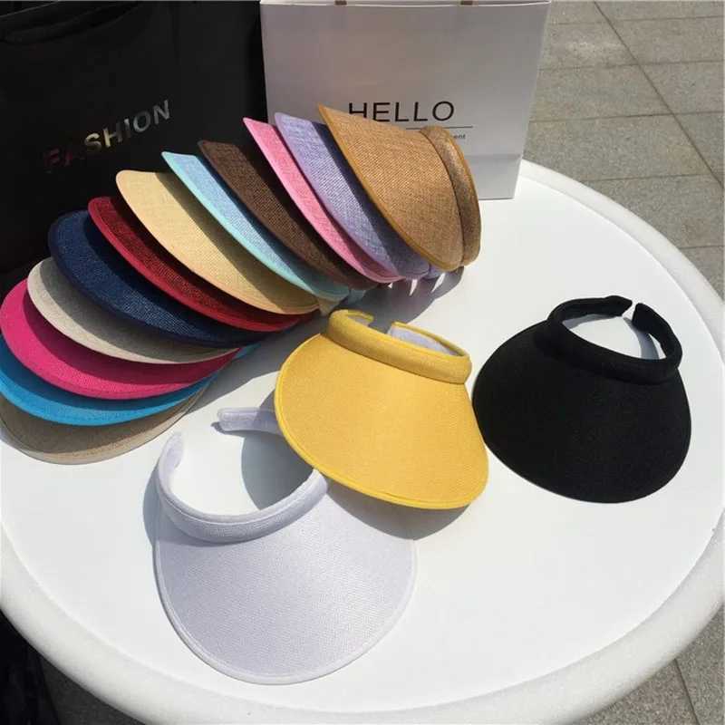 New Summer Literature Leisure Sun Sunshade Hat Grass Hat Advertisement Beach Top Hat Girls Baseball Hat Summer Hat Outdoor X250109