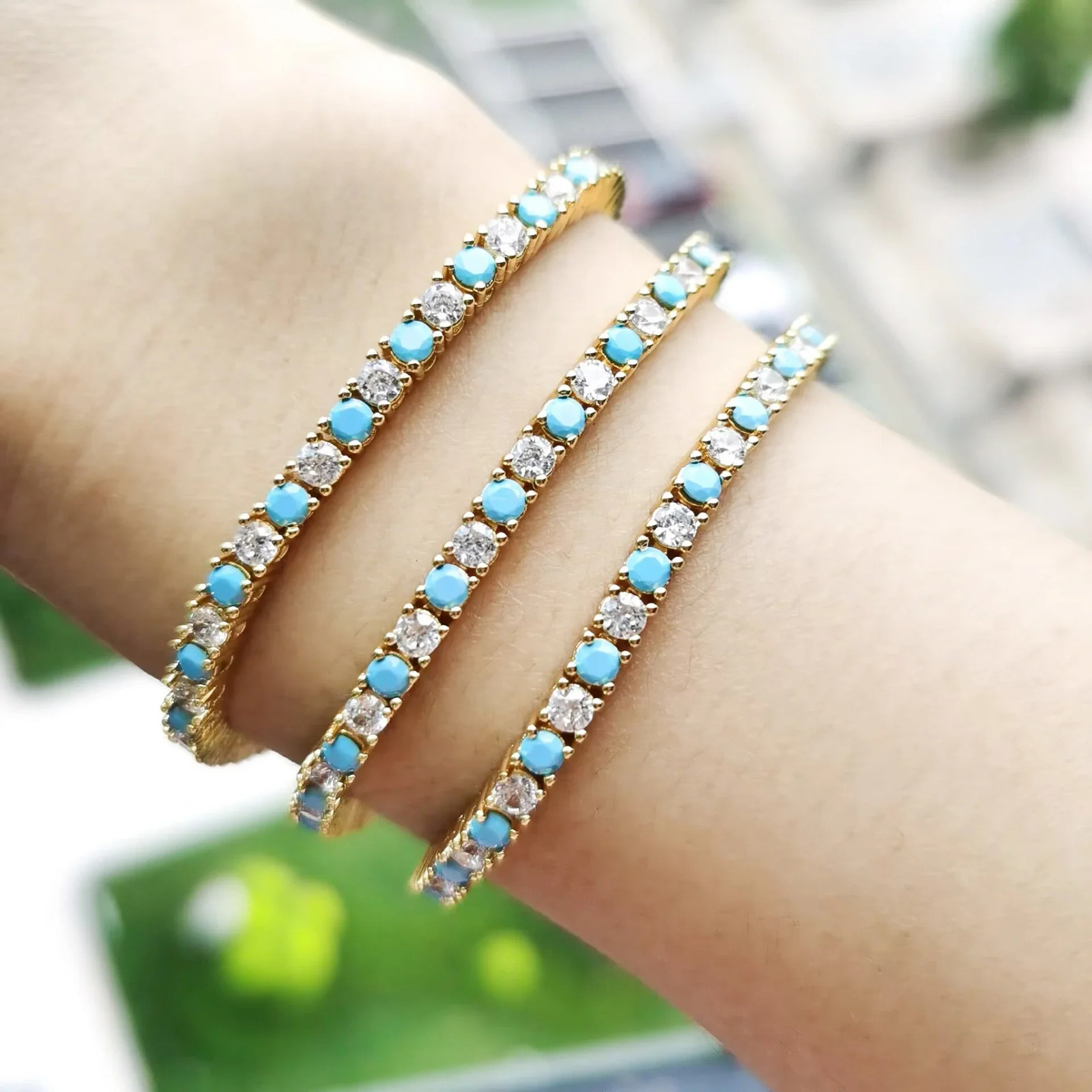 Geometric CZ Tennis Bracelet for Women Paved Different Shape Rainbow 5A Zirconia Stone Chains Bracelets Fashion Jewelry 250109