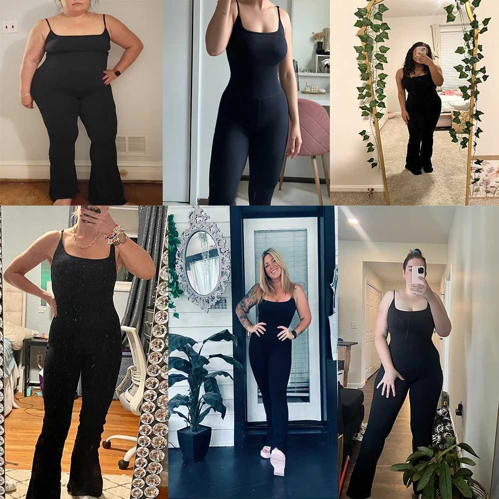 Slim Bodysuit Sleeveless Square Neck Bodycon Rompers Overalls One Piece Outfit Street Wear Ladies Gym Clothings Solid JumpsuitsXJ250109