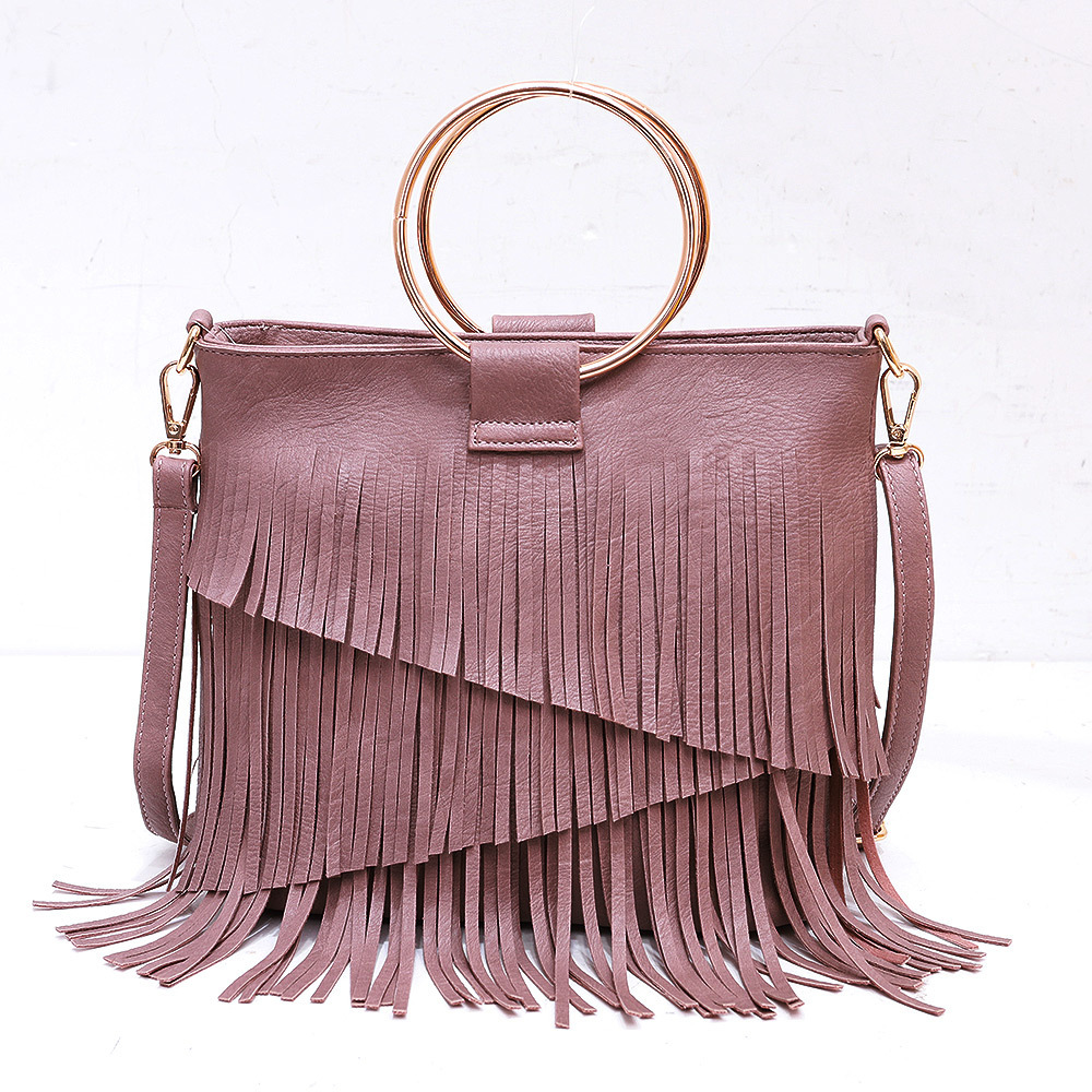 Bag Fashionable New Irregular Tassel Bag, Trendy Music Festival Iron Handbag, Single Shoulder Diagonal Cross Women's Bag