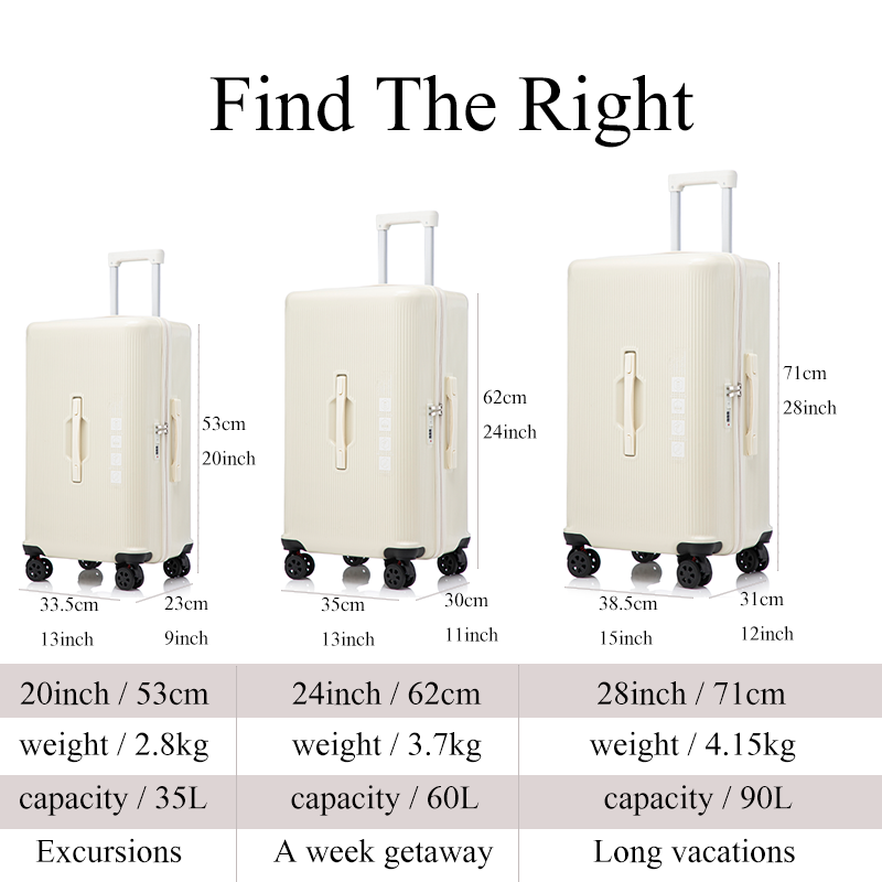 Zippered suitcase, 5 swivel wheels, pp hard shell suitcase with USB charging, large family travel and carry-on luggage 20/24/28/30/32 inch