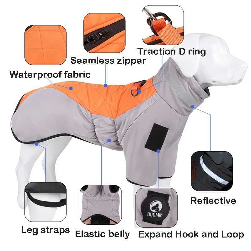 Big Dog Jacket Winter Warm Dog Clothes for Medium Large Dogs Waterproof Pet Coat Labrador Costume Golden Retriever Vest OverallsXJ250109