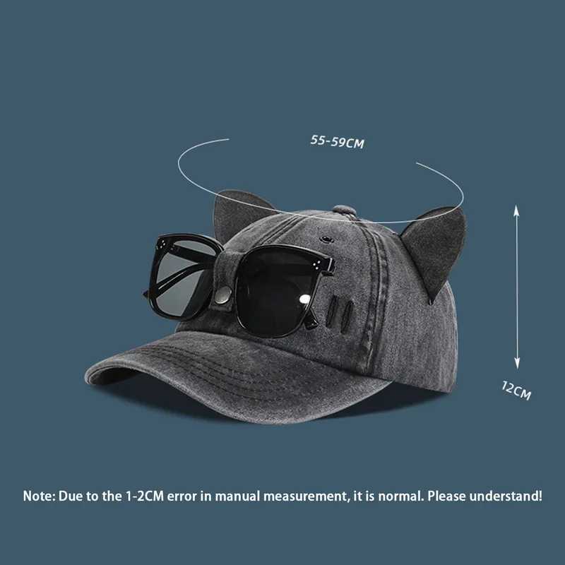 Cute Cats ears (Steamed cat-ear shaped bread) and baseball cap with bracket Sunes Wenmao Sunes Unisex Hip Hop Earrings X250109