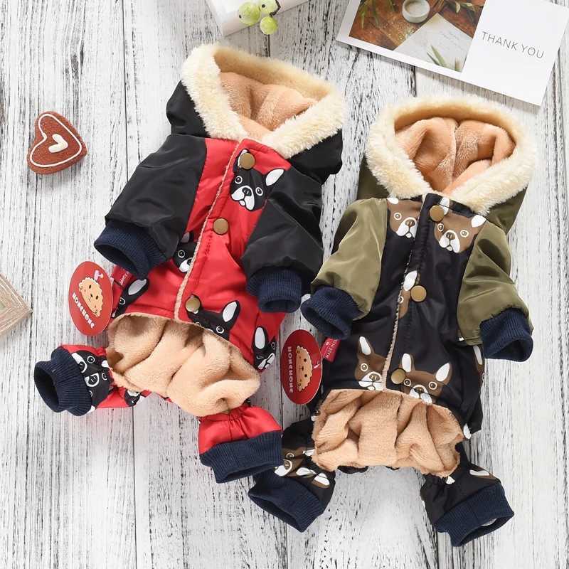 New French Bulldog Costumes For Dog Winter Warm Snow Down Jacket Coat For Puppies Small Medium Animal Pugs Pet Cat Clothes GoodsXJ250109