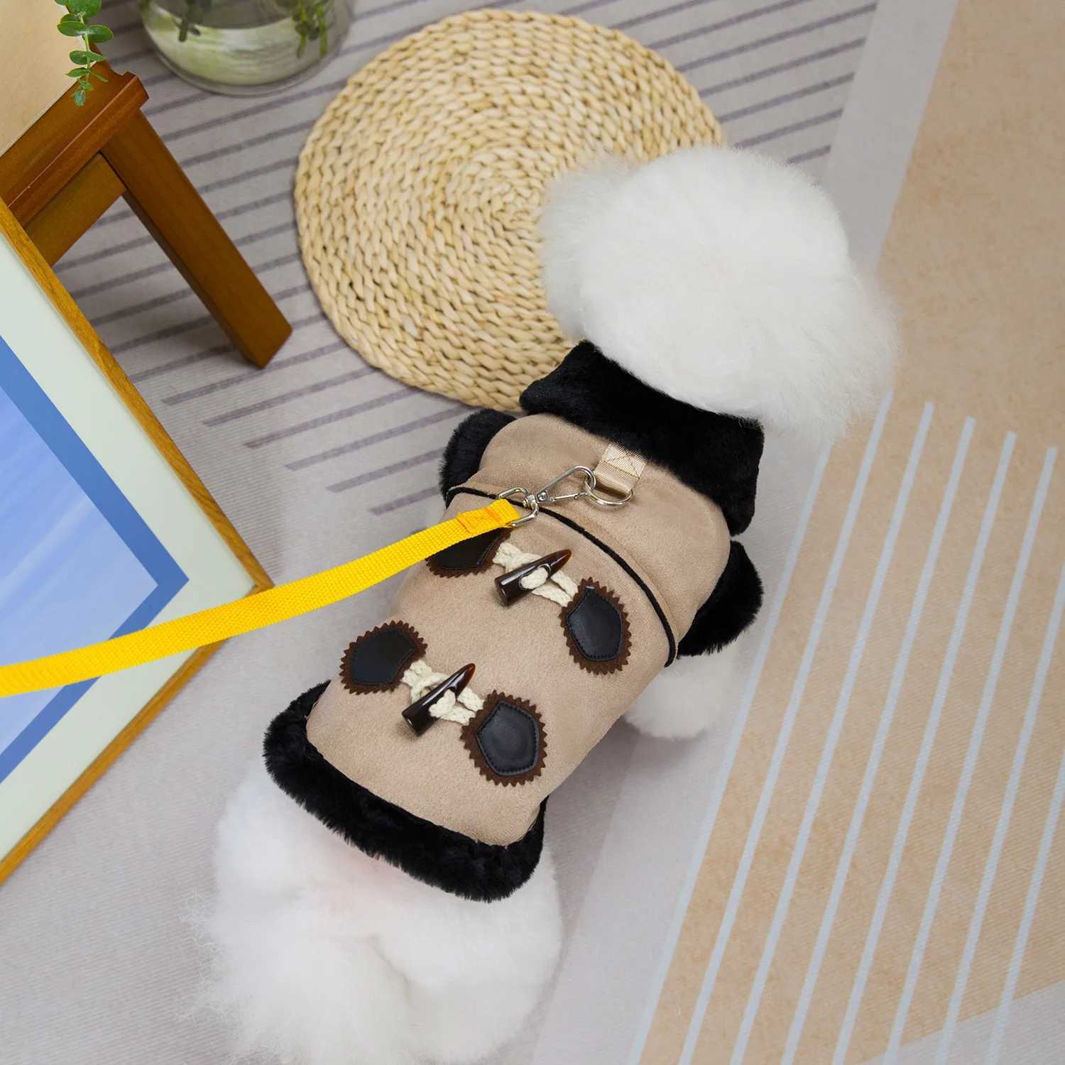 2024 New Pet Clothes Autumn Winter Dog Jacket Coat Teddy Cat Clothes with Suede Horn Ropa Para PerrosXJ250109