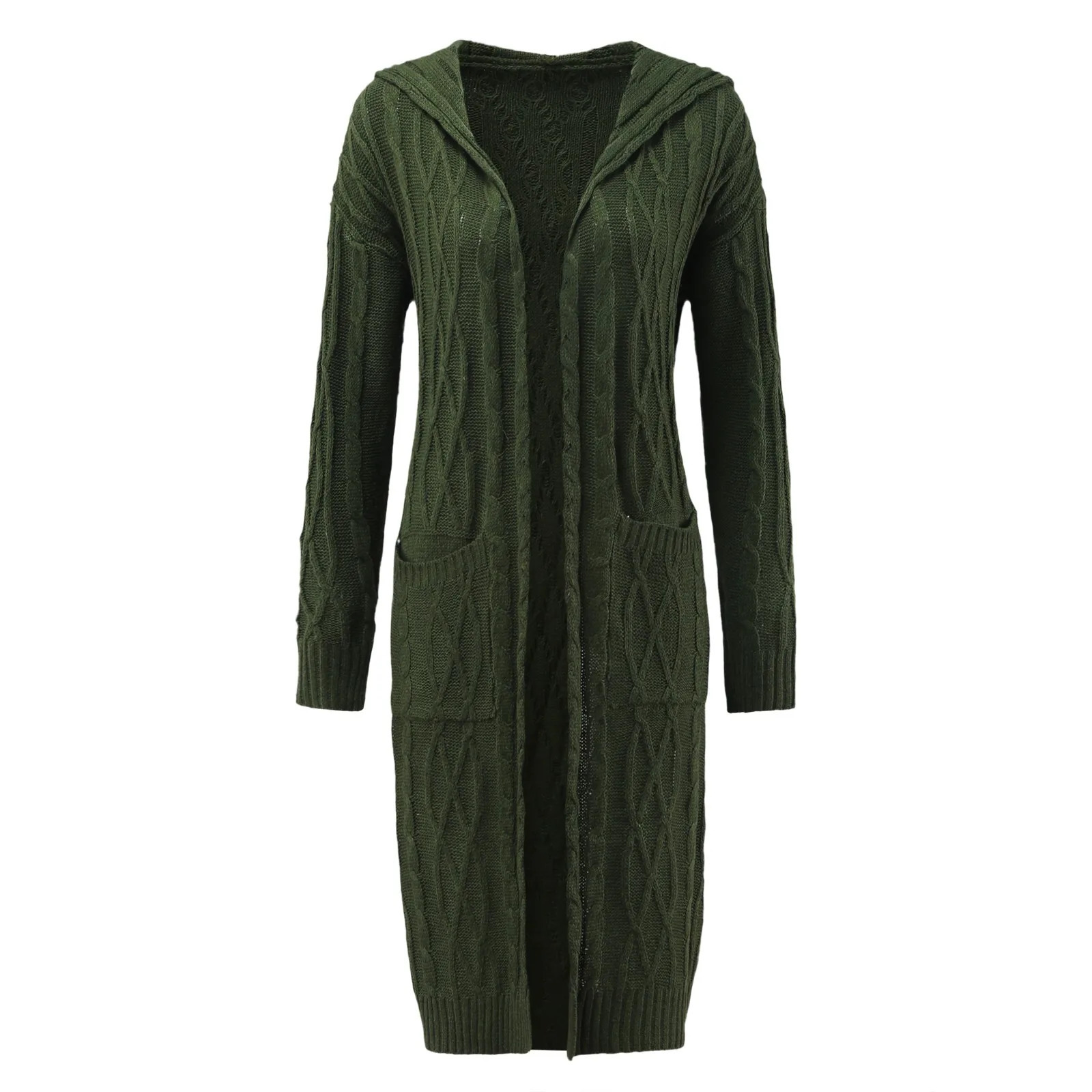 Autumn Winter Lazy Style Loose Long Knitted Cardigan Women Solid Knitted Sweater Cardigan Coat Womens Warm Coat Streetwear 250106
