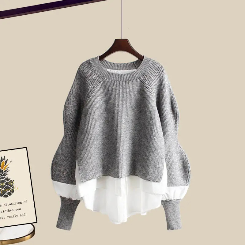 Womens Fashion Sweater Skirt Twopiece Set Korean Elegant in Matching Dress Suit 250106