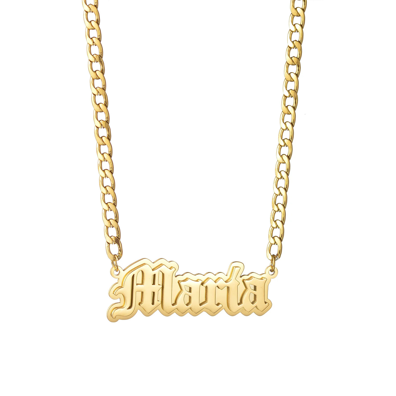 Atoztide Double Layers Custom Name Necklaces Stainless Steel 4mm NK Cuban Thick Chain Pendant for Men Birthday Jewelry Gift 250109