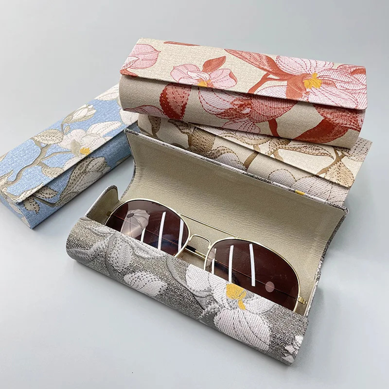Chinese Style Embroidery Glasses Box Fashion Portable Reading Myopia Sunglasses Storage for Women Students Case 250109