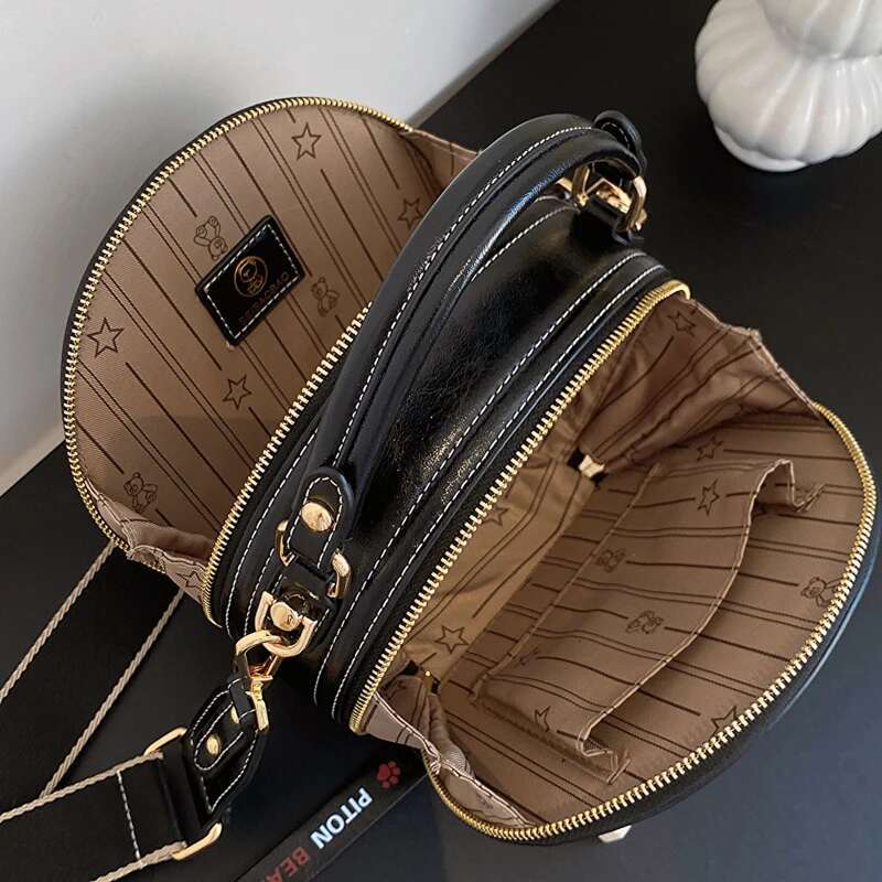 Fashion Handbag Cute Bear Female Shoulder Bag Round Girl Crossbody Bags For Women Stylish Circle Messenger Tote Purse