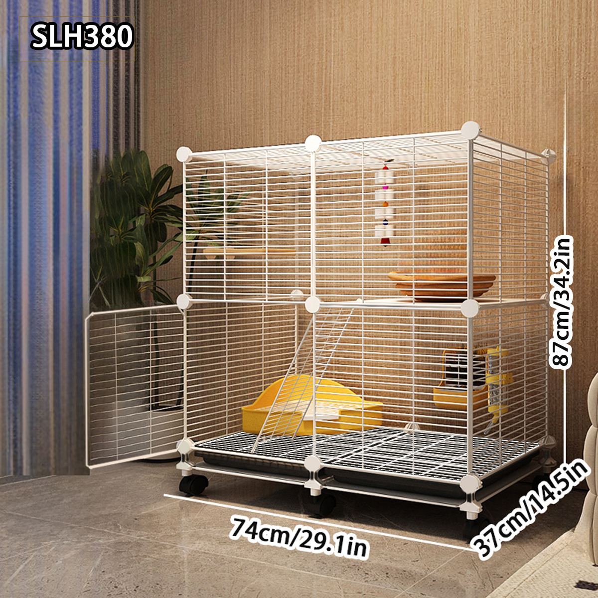 Gerbil and Hamster Palace Spacious Triple-Decker Squirrel Cage for Comfortable Living
