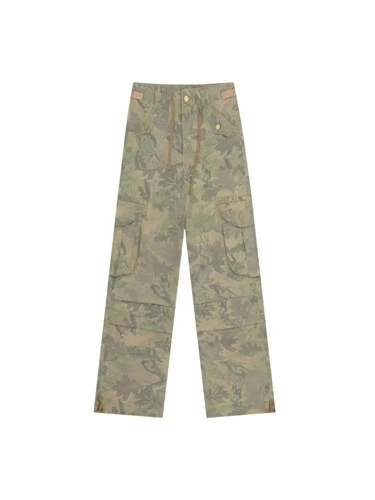 HOUZHOU Vintage Y2k Camouflage Cargo Pants Women Hip Hop Style Wide Leg Camo Pants Tie-dye Streetwear Grunge Aesthetic 90s Pants 250109