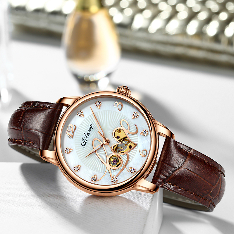 Fashionable Women's Automatic Mechanical Watch with Skeleton Design - Birthday Gift