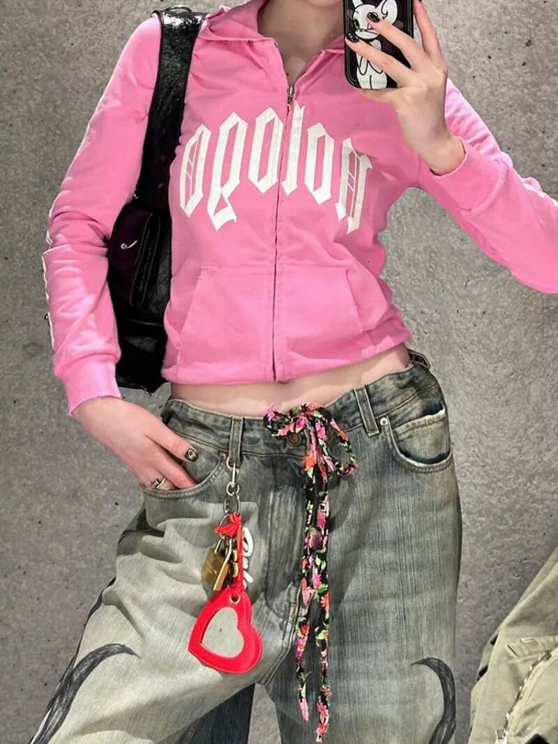 American Gothic Print Blue Wash Y2k Autumn Winter Retro Hip Hop Loose Casual Fashion Street High Waist Straight Jeans
