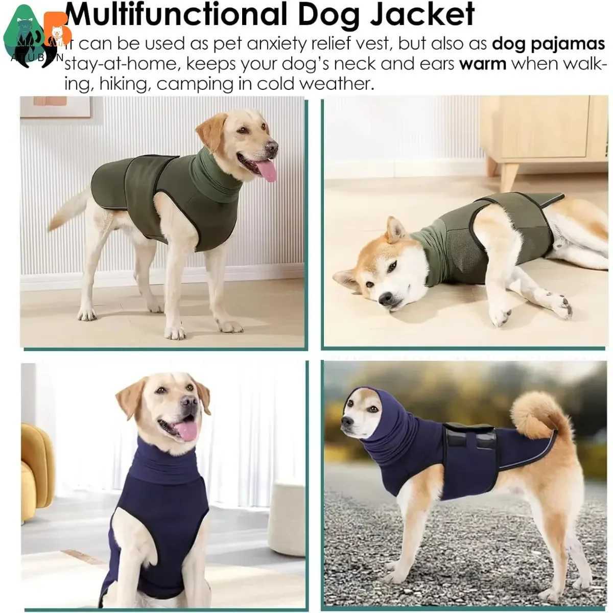 Dog Anxiety VestThunder Jacket for Large Dog Calming Jacket with Hoodie Dog Anxiety Jacket for FireworksDog Hoodies for NoiseXJ250109