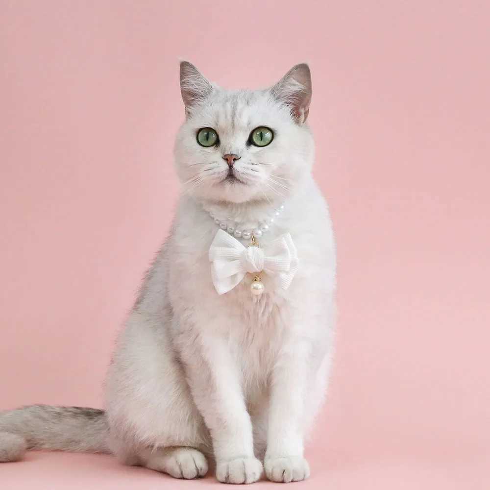 Dog Pearls Necklace Jewelry for Small Dog Puppy Cat Wedding Collar Chihuahua Yorkie Girl Pet Clothes Costume Outfits AccessoriesXJ250109