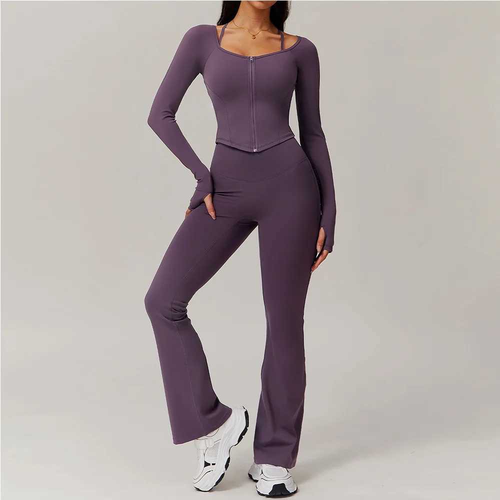 Yoga Set 2PCS Gym Clothes Sportswear Yoga Suit Women Fitness Set Tracksuits Sports Bra Gym Leggings Zipper Jacket Athletic WearXJ250109