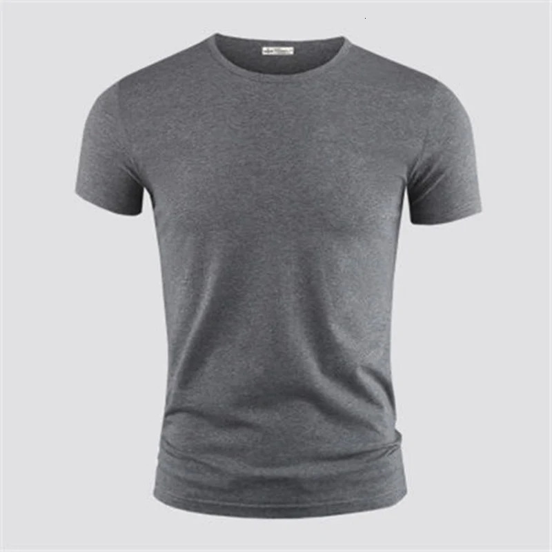 Mens T Shirt Pure Color V Collar Short Sleeved Tops Tees Men TShirt Black Tights Man TShirts Fitness For Male Clothes 250110