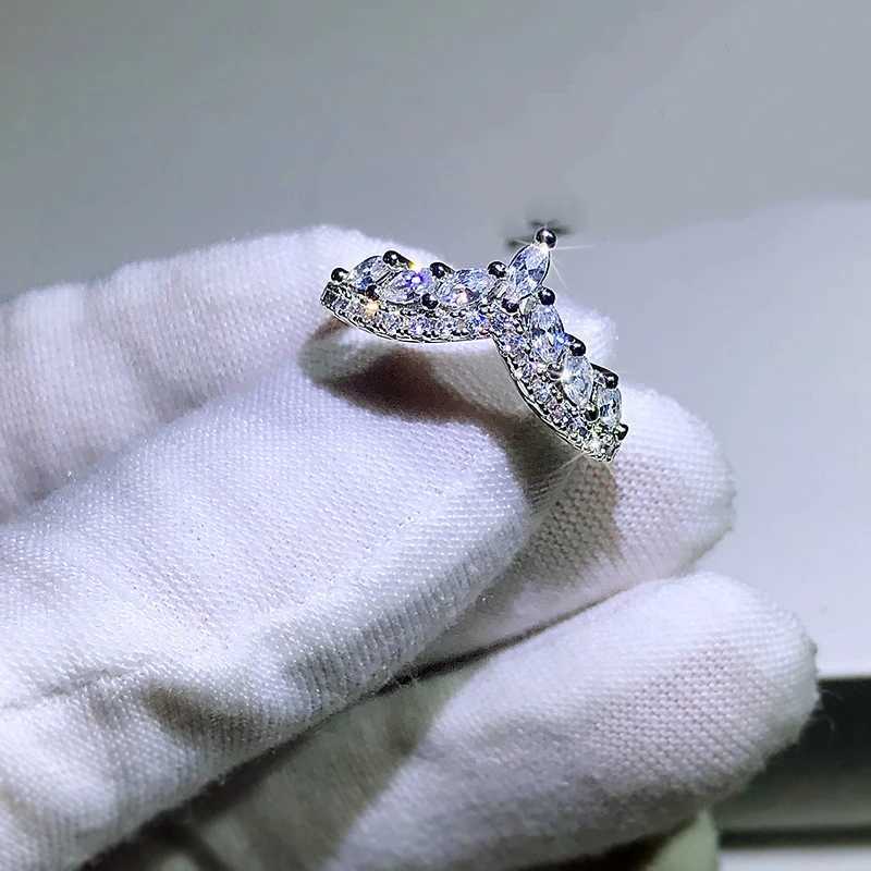 Luxury 925 silver jewelry ring with AAA zircon gemstone finger ring suitable for womens wedding engagement commitment ceremony new arrival W250109