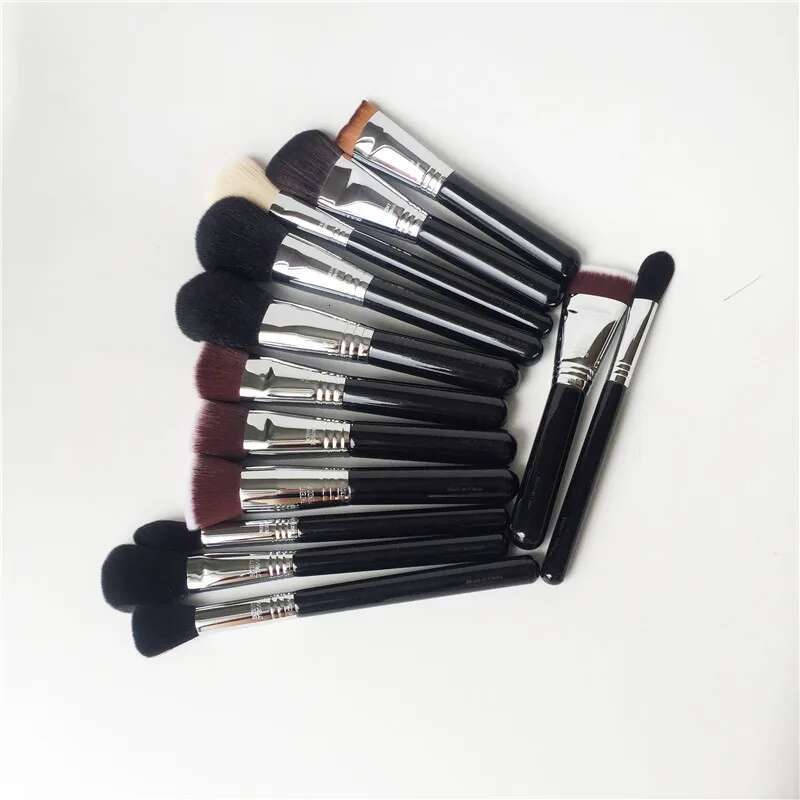 Makeup Brushes Face & Eye Set for Powder Blush Contour Highlighter Concealer Kabuki Synthetic Hair
